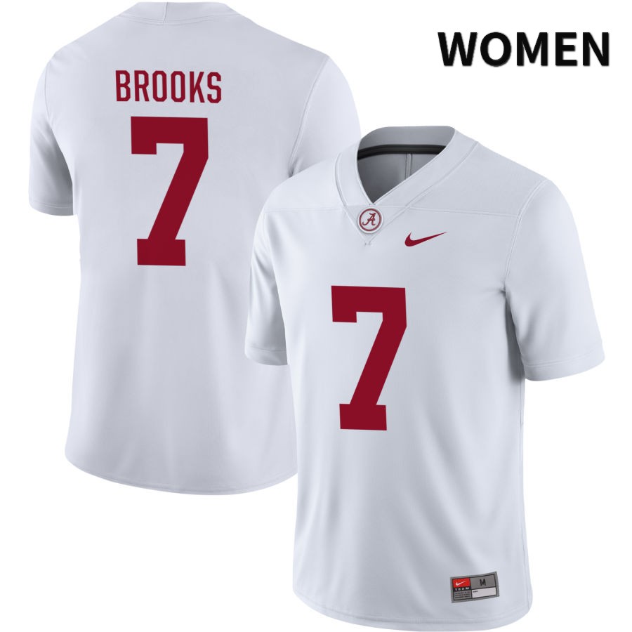 Alabama Crimson Tide Women's Ja'Corey Brooks #7 NIL White 2022 NCAA Authentic Stitched College Football Jersey YV16P35LO